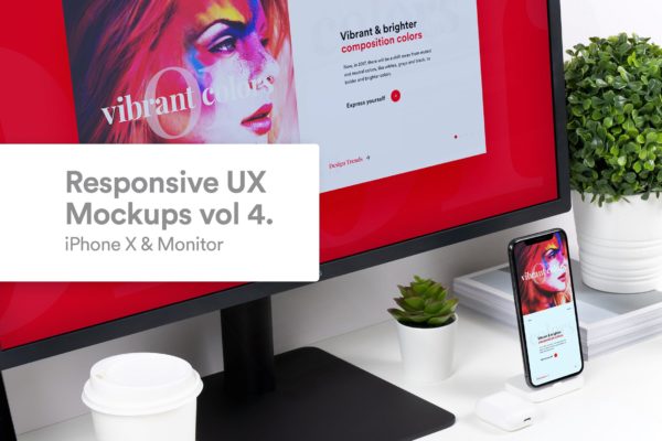 响应式UX设计作品展示素材库精选样机模板 Mobile app Mock Up