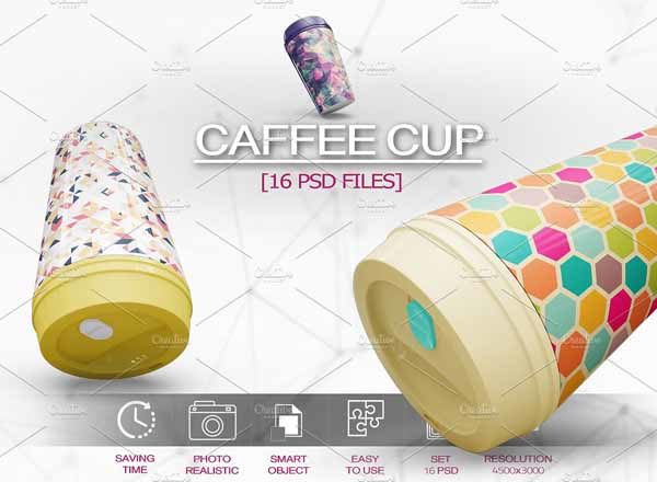 多角度咖啡杯Mockups下载[psd]
