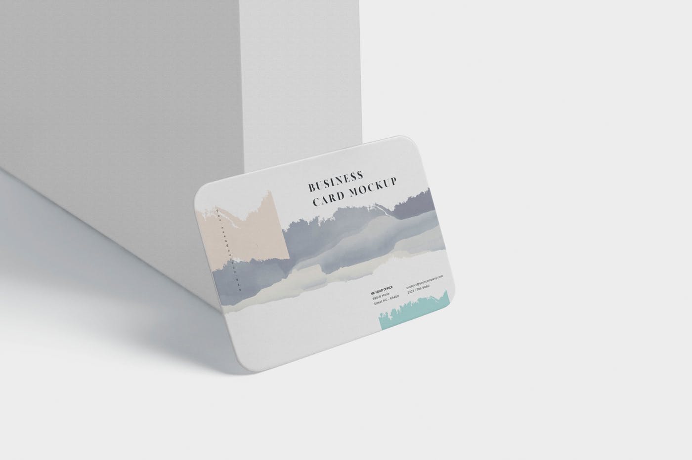 圆角名片设计桌面摆放效果图样机模板 Business Card Mockup Round Corners插图(2)