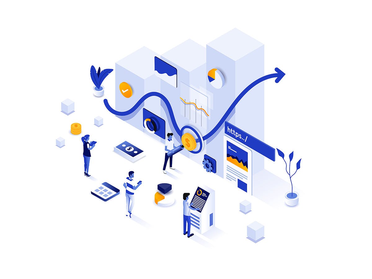 现代扁平设计风格现代信息科技主题等距素材库精选概念插画 Modern flat design isometric illustration插图(2)