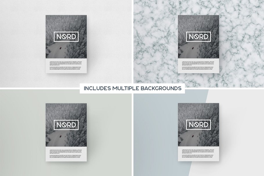 14种角度A4规格传单样机 Minimal A4 Flyer Mockups插图(1)