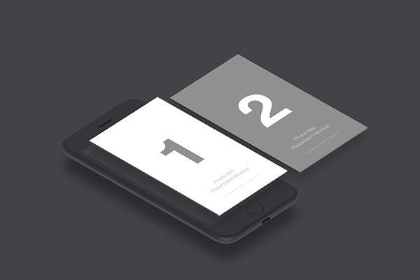 移动应用程序UI设计双屏演示样机