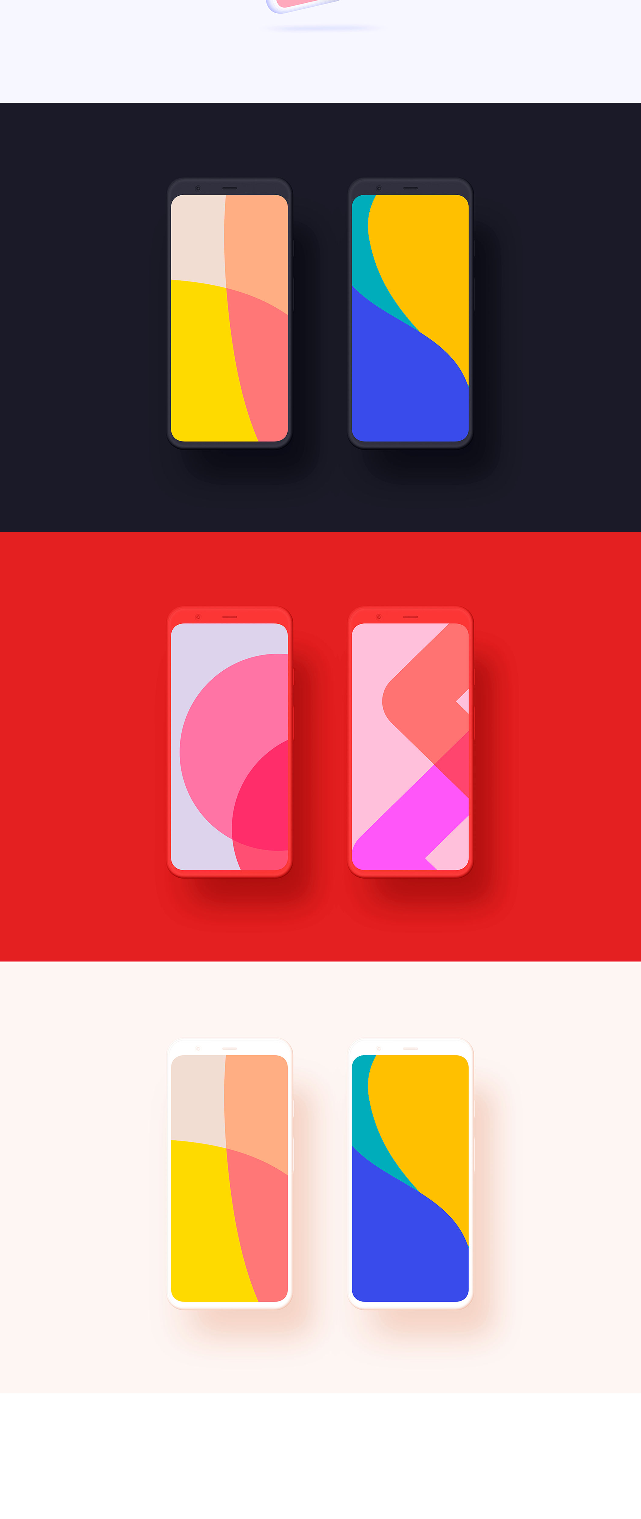 素材库下午茶：Google Pixel 4手机效果图黏土素材库精选样机模板插图(7)
