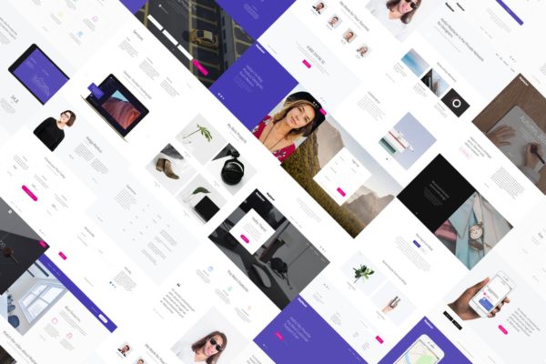 现代风格企业商务专业网站PSD&amp;SKETCH模板 Replacer UI Kit