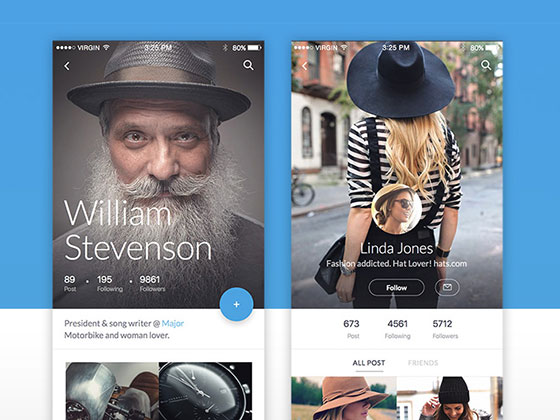 Kauf 社交应用界面素材之家精选sketch素材