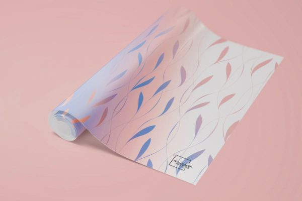墙纸设计卷轴PSD样机1 Wallpaper Rolled PSD Mockups 01