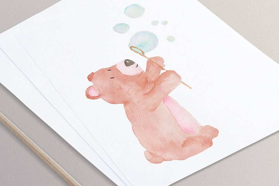 可爱林地动物手绘插画素材v3 Woodland Cute Animals Vol.3插图(1)