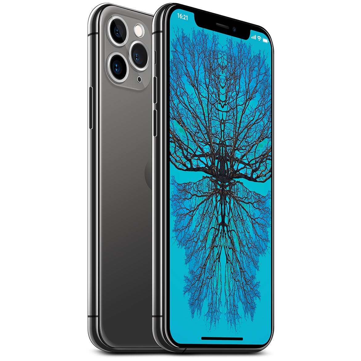 2019全新一代iPhone 11 Pro侧立面正反面视图样机模板 iPhone 11 Pro Layered PSD Mock-ups插图(2)