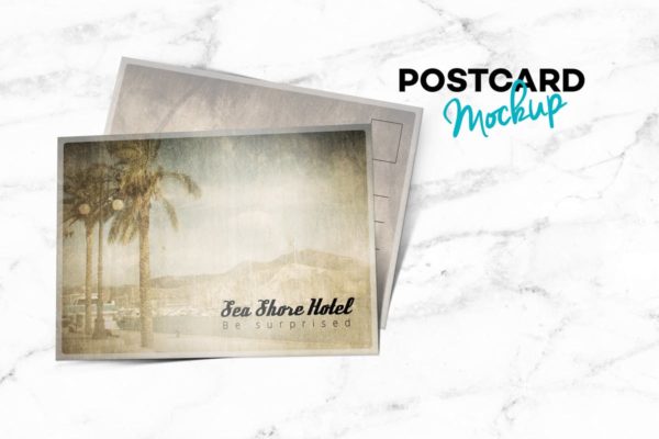 横向明信片/邀请函样机模板 Postcard Landscape Mockup