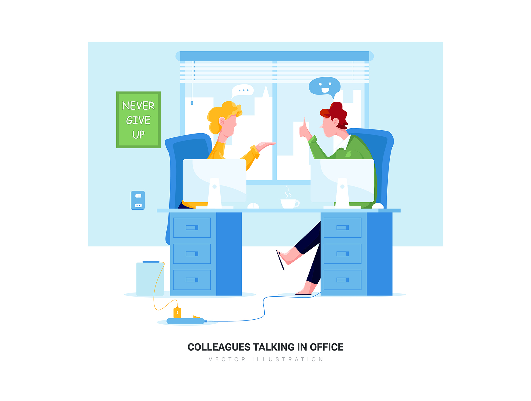 素材库下午茶：10个商务办公主题矢量场景插画集插图(2)