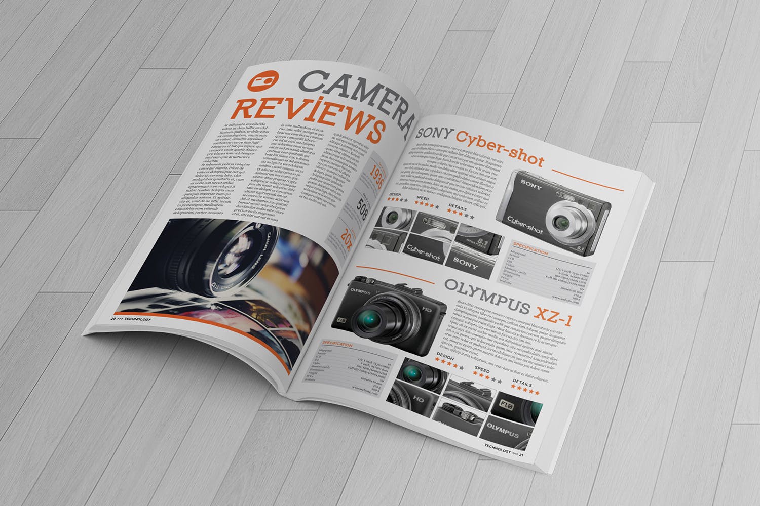 杂志内页版式设计翻页效果图样机素材库精选 Magazine Mockup Folded Page插图(2)