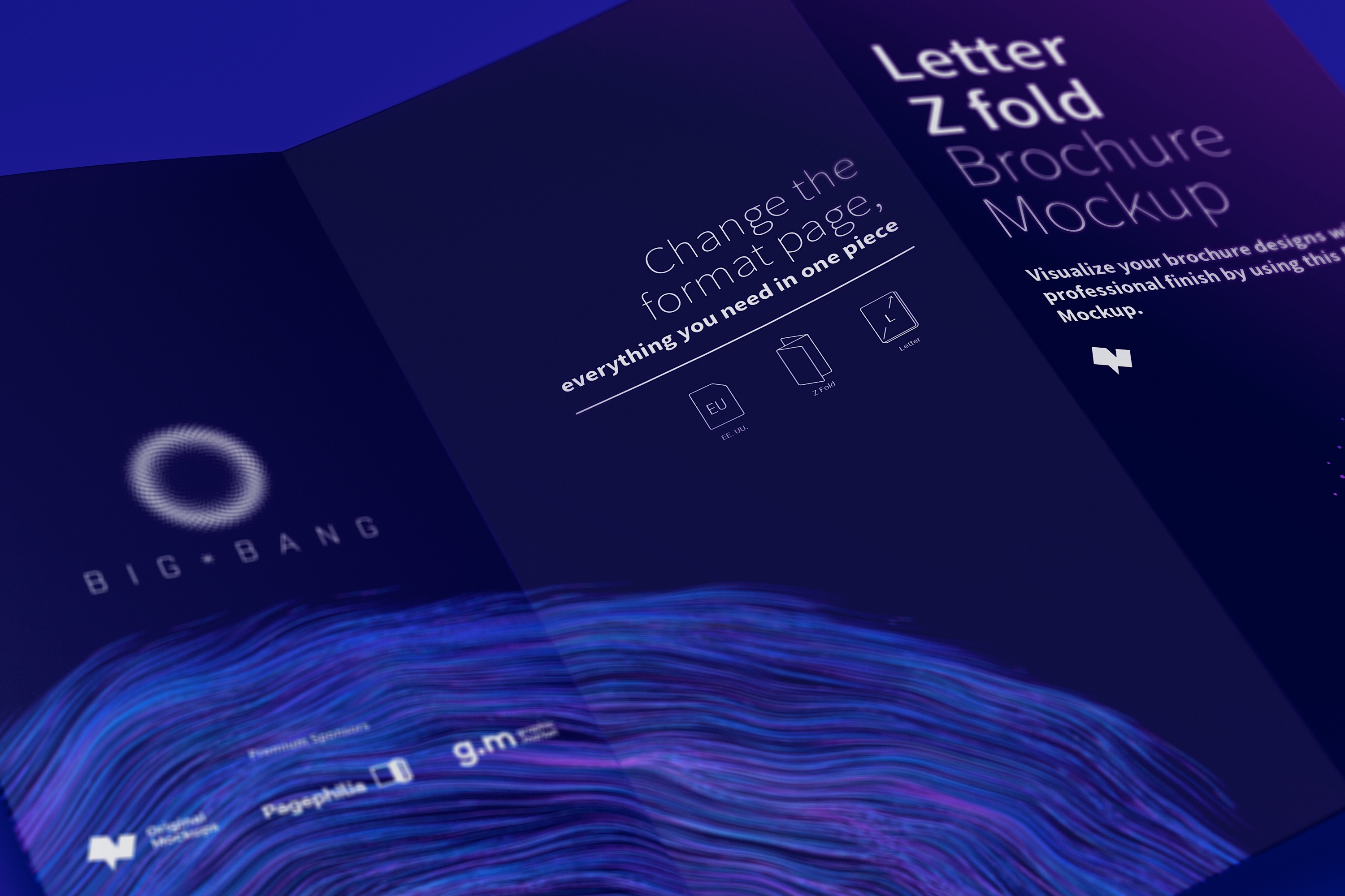 三折页企业宣传单设计效果图样机03 Letter Z Fold Brochure Mockup 03插图(4)