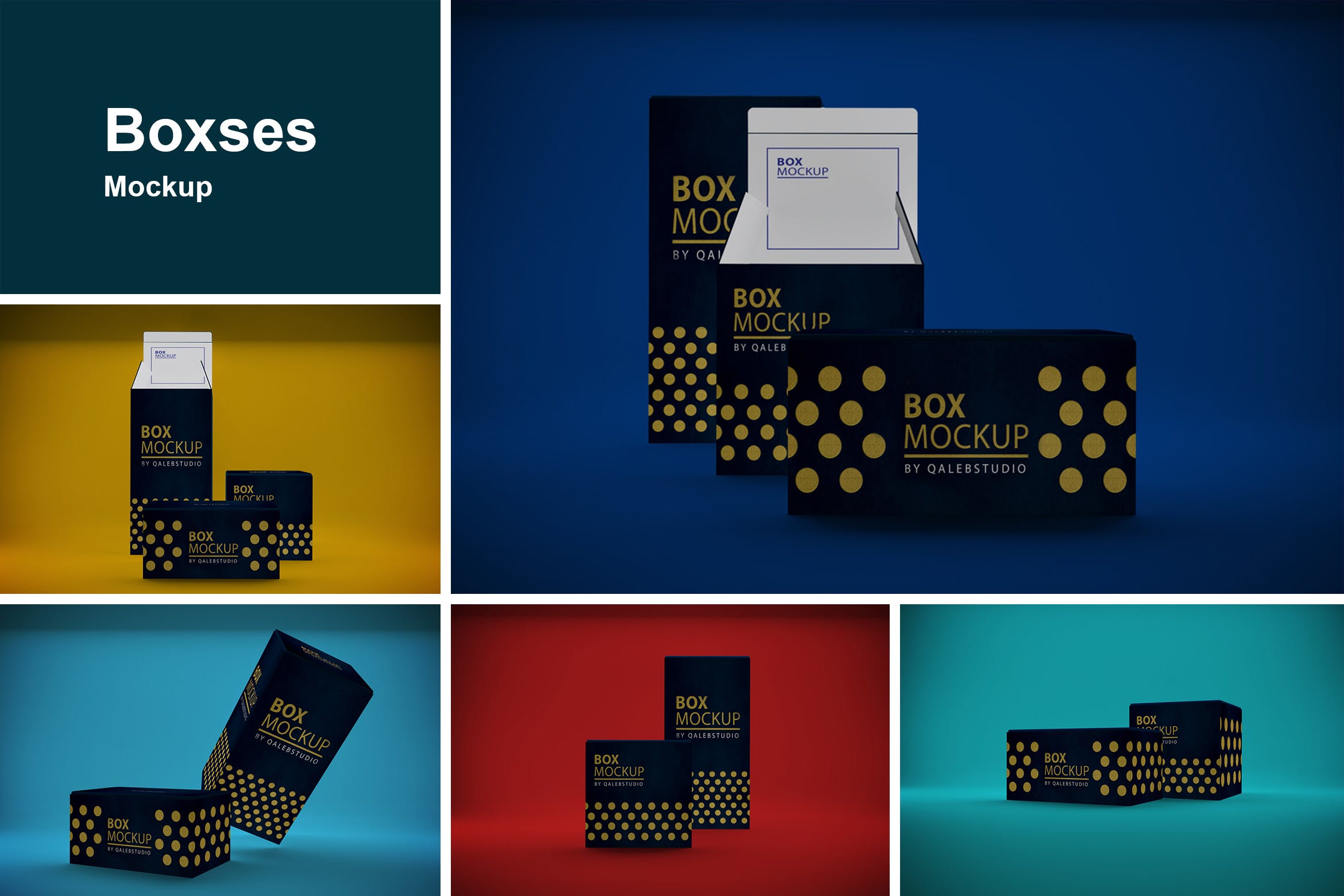 高端产品包装盒设计效果图样机模板 Boxes Mockup插图