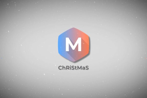 渐变色六边形&amp;圆形图形Logo设计素材库精选模板 Christmas Logo