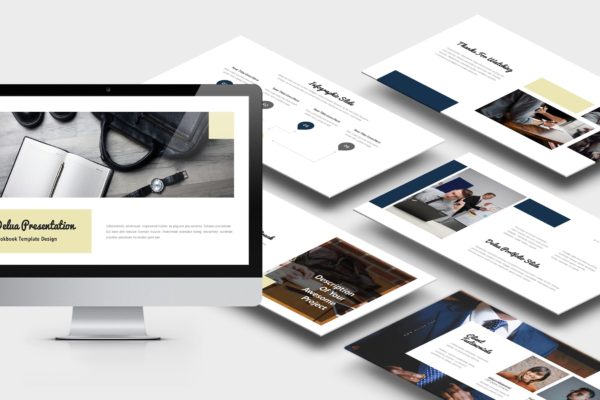 IT科技项目启动主题素材库精选PPT模板 Delua : Tech Startup Powerpoint