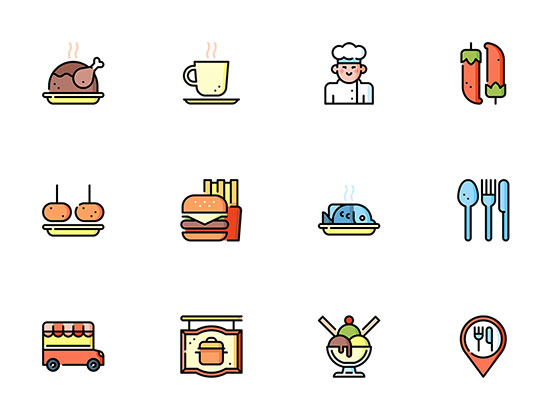 50 枚餐厅元素图标素材之家精选sketch素材