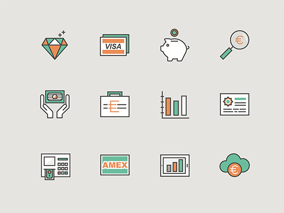 扁平银行元素图标素材之家精选sketch素材