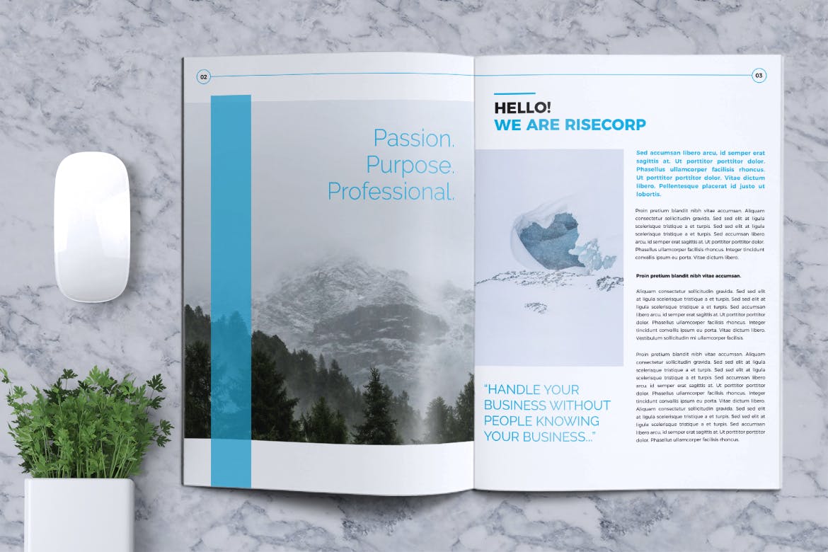 时尚清新简约的房地产楼书品牌手册画册时尚杂志书籍装帧设计模板插图(4)