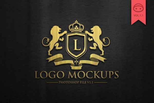 奢华金色&amp;银色风格Logo标志样机v1 Logo Mock-Up V1