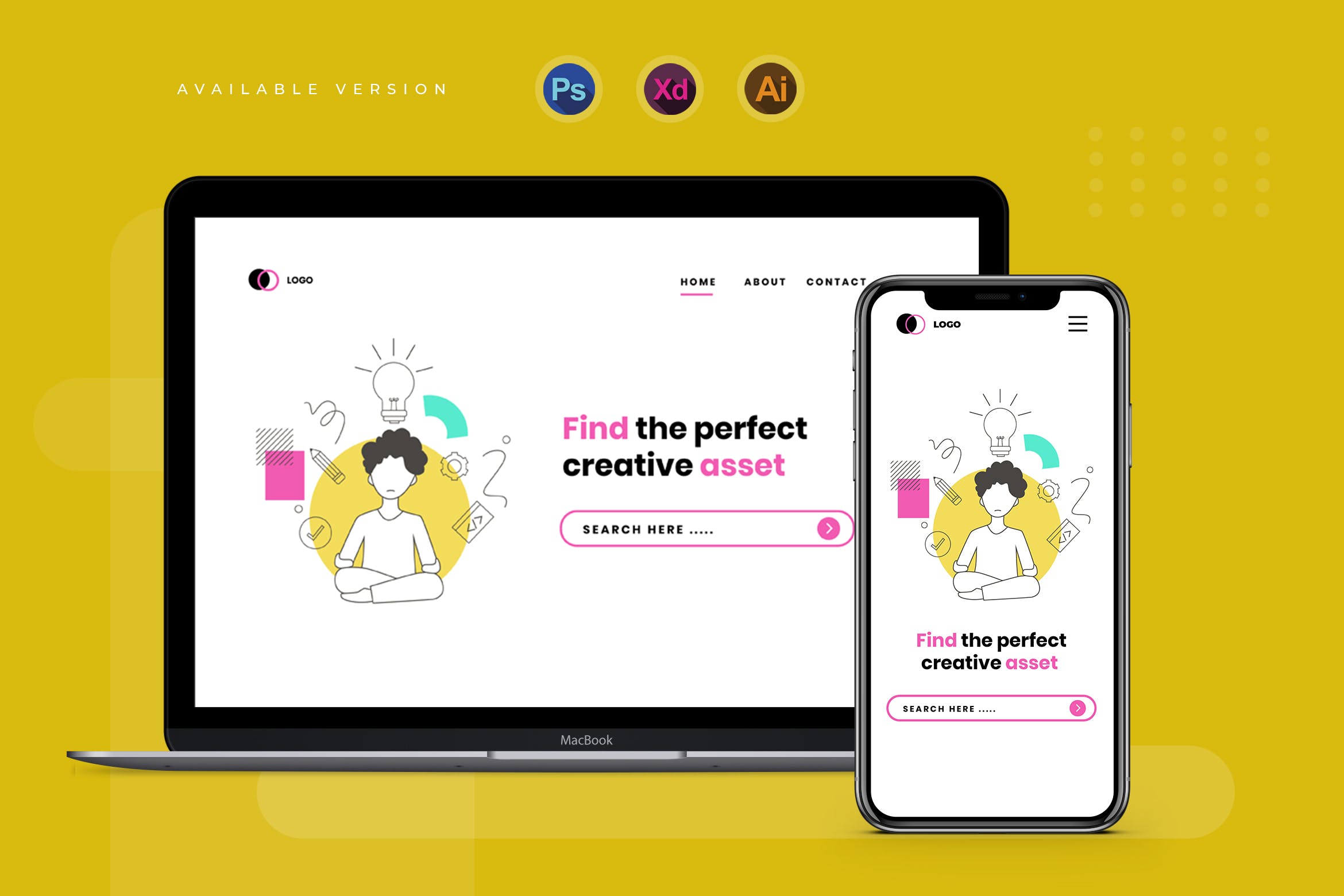 响应式网站搜索着陆页设计模板 Search – Banner & Landing Page插图
