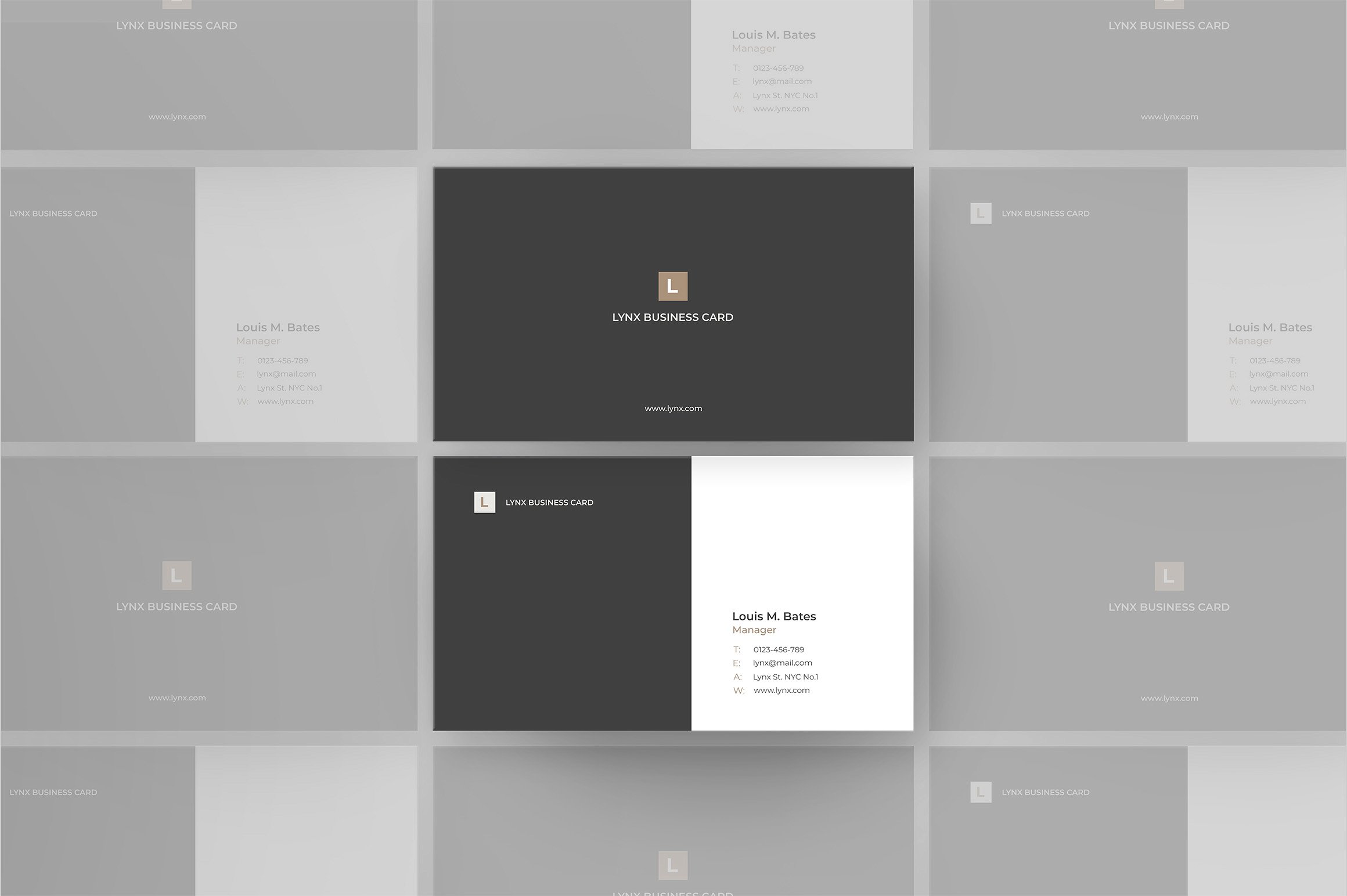 Lynx–优雅、简单、令人印象深刻的名片模板下载[psd,indd]插图(2)