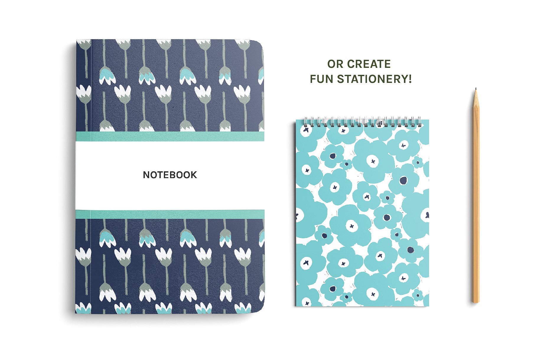 手绘花卉剪影无缝纹理 Floral Silhouette | Seamless Pattern插图(6)