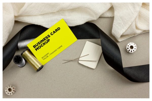 裁缝/时尚服装行业名片样机 Tailor / Fashion Business Cards Mockup
