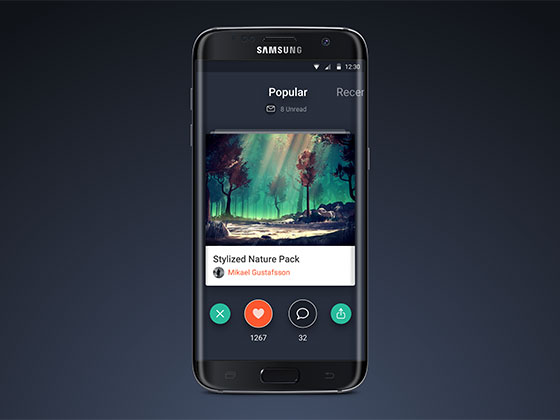 三星 Galaxy S7 Edge 模型素材之家精选sketch素材