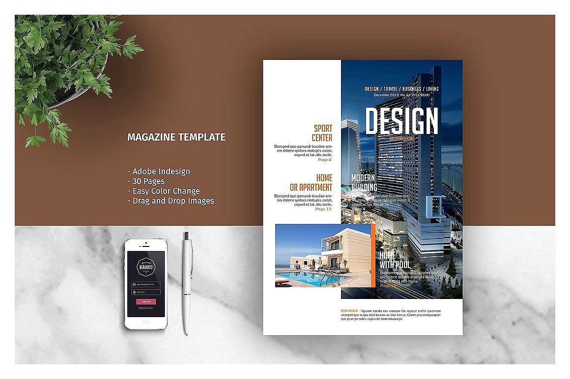 专业、整洁、现代的30页杂志画册模板插图