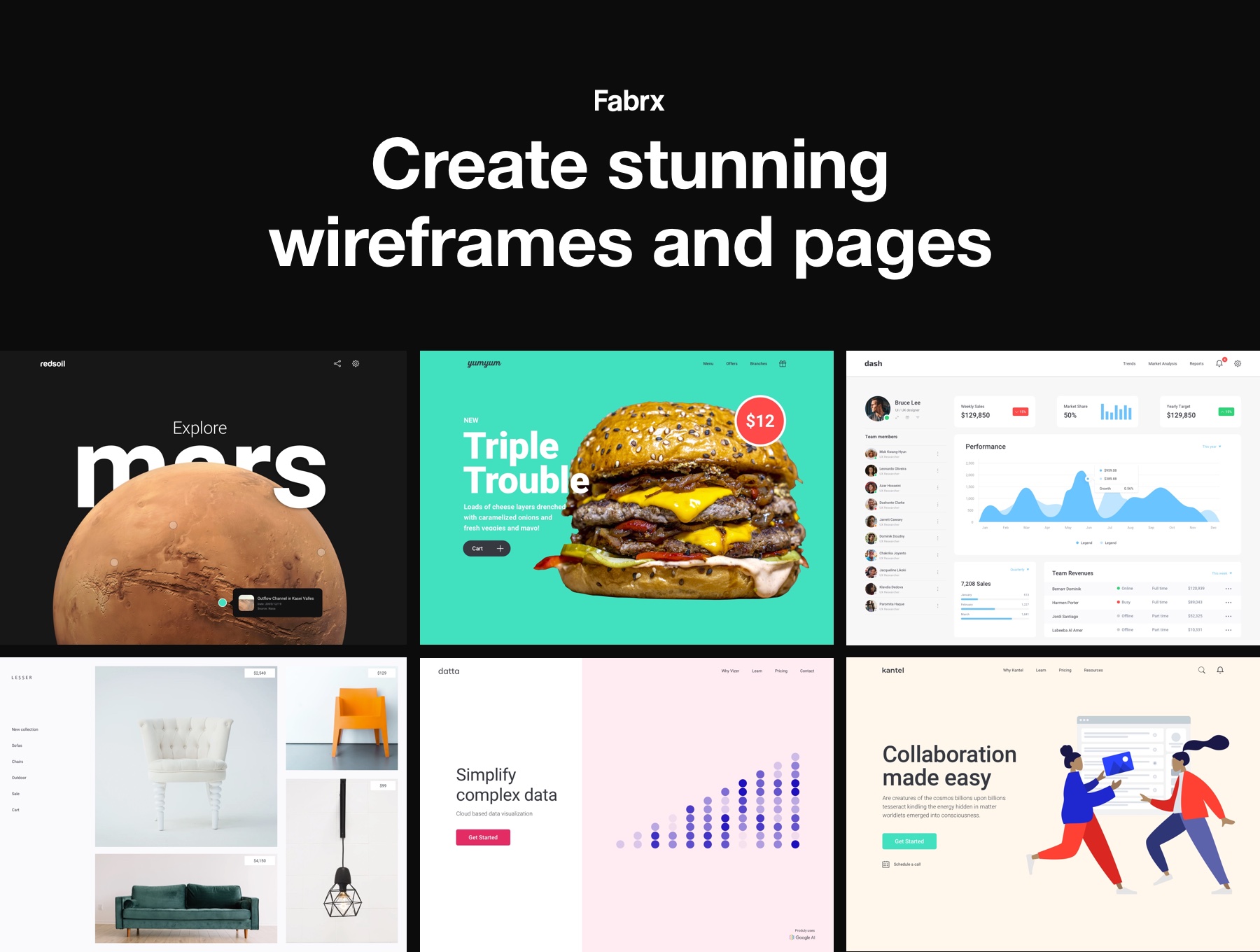 素材库下午茶:创意现代的网站页面设计线框图Fig模板插图(8)