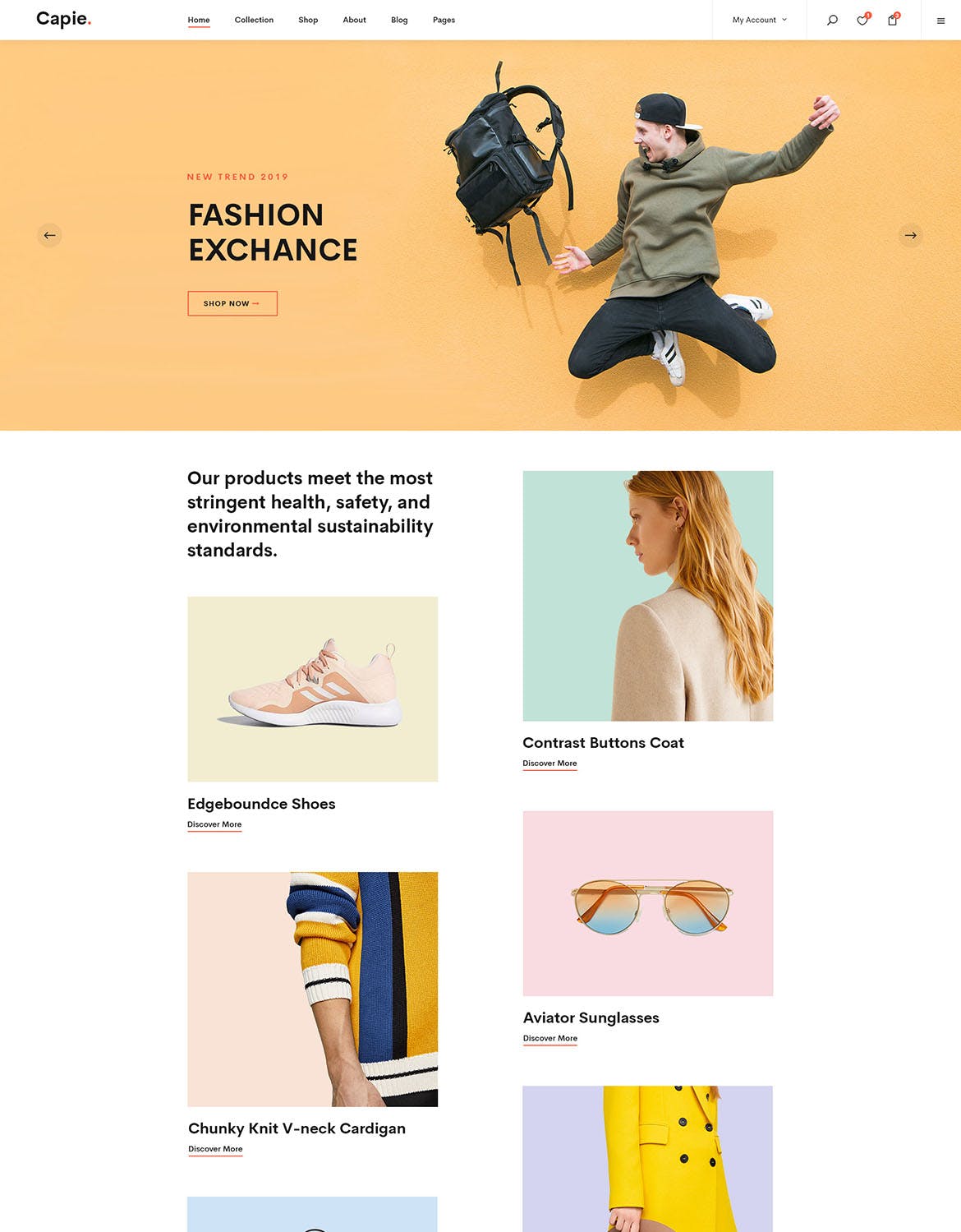 简约时尚设计风格电商网站设计PSD模板 Capie | Minimalist eCommerce PSD Template插图(7)