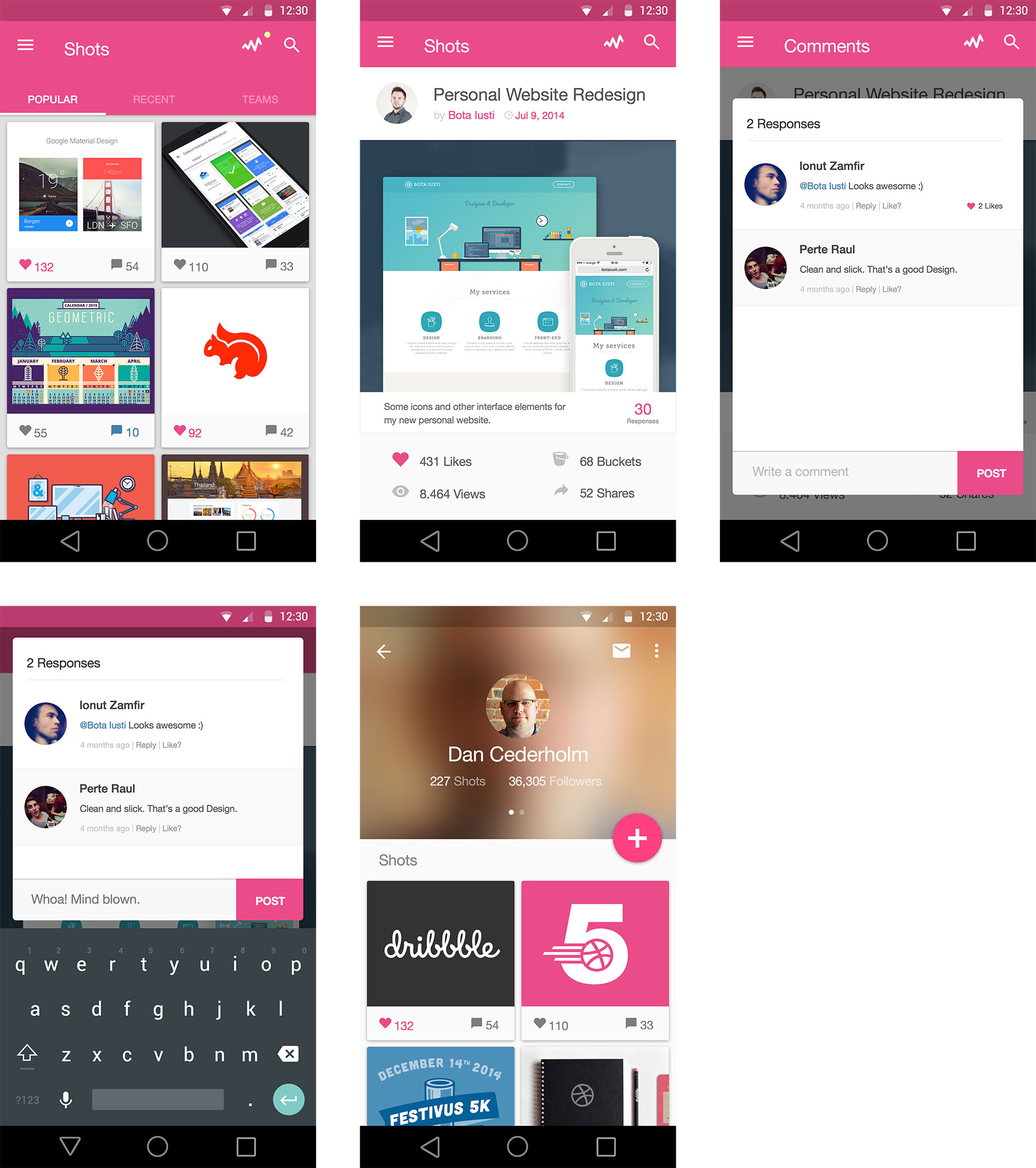 Dribbble Material Design