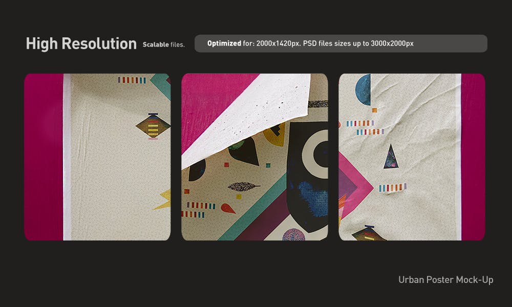 复古海报城市街道张贴效果预览样机 Poster Mockup Set – Urban插图(4)