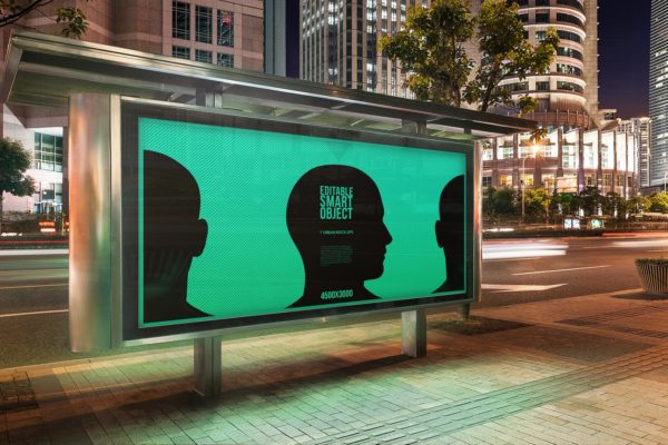 城市夜景海报广告牌设计效果图预览样机素材库精选#3 Urban Poster-Billboard Mock-Ups – Night Edition #3