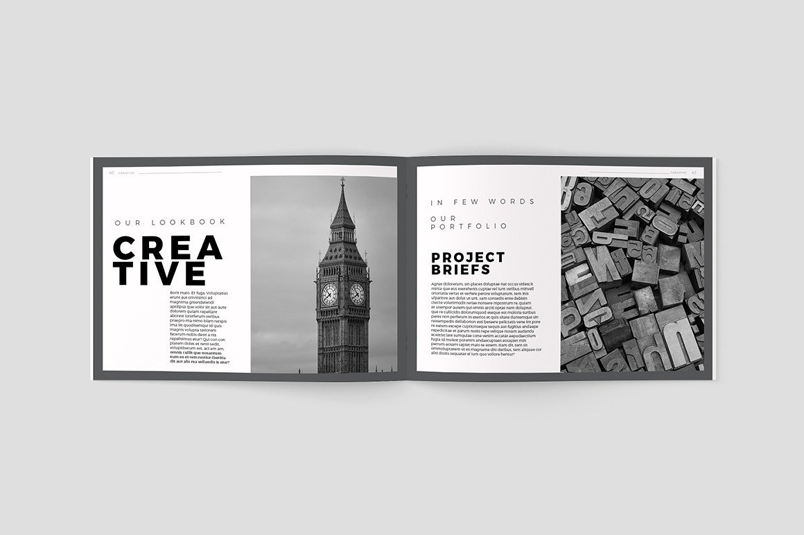 创意极简的黑白色调杂志手册模板下载[indd]插图(19)