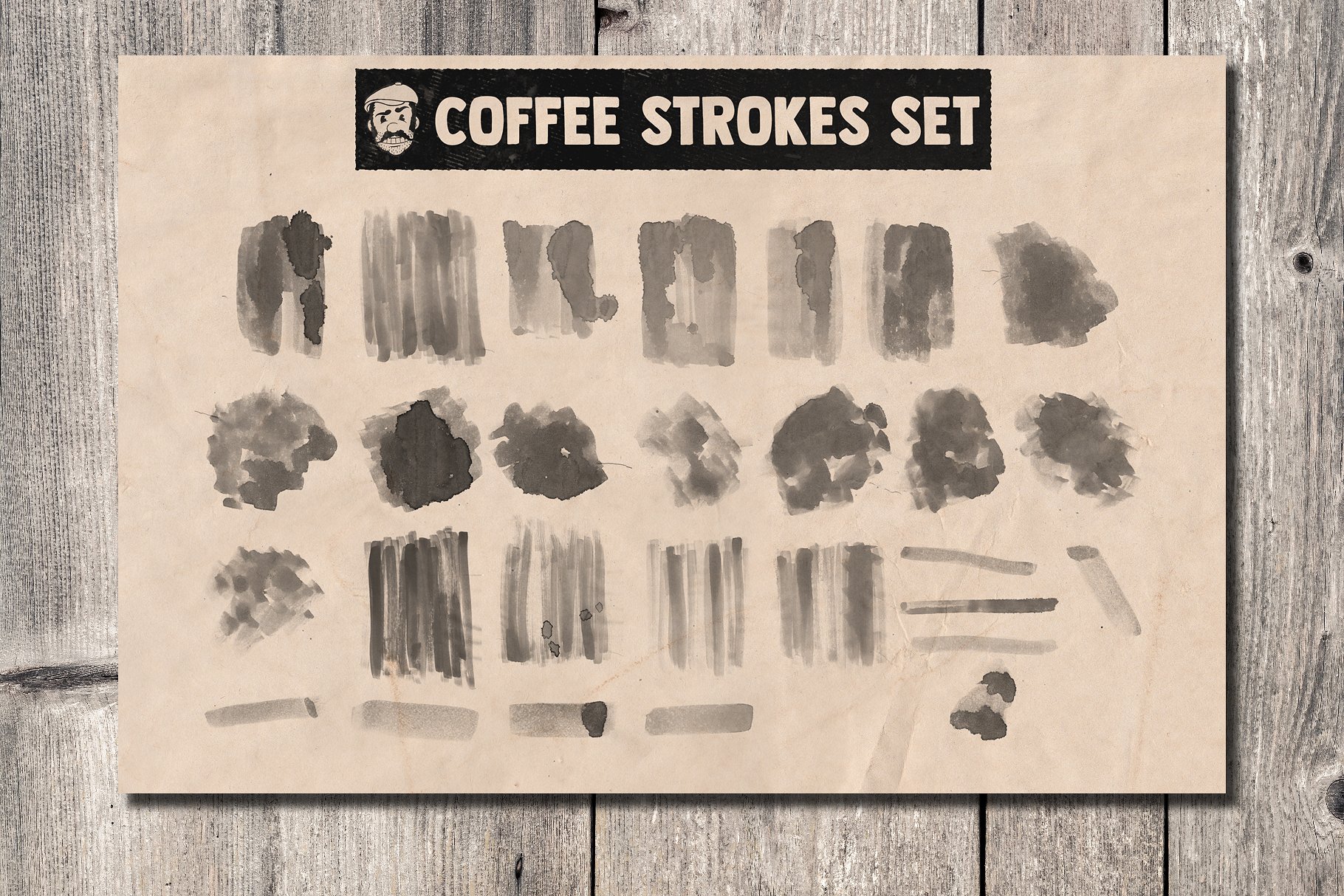 咖啡污迹PS笔刷&复古纸张背景 Coffee&Paper – Handcrafted Pack插图(4)