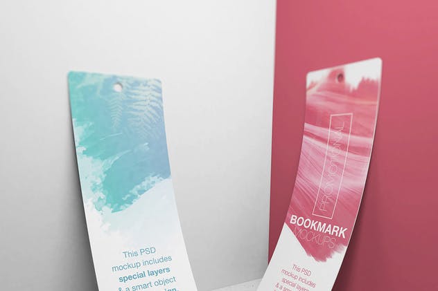 促销广告书签样机模板 Promotional Bookmark Mockup插图(14)
