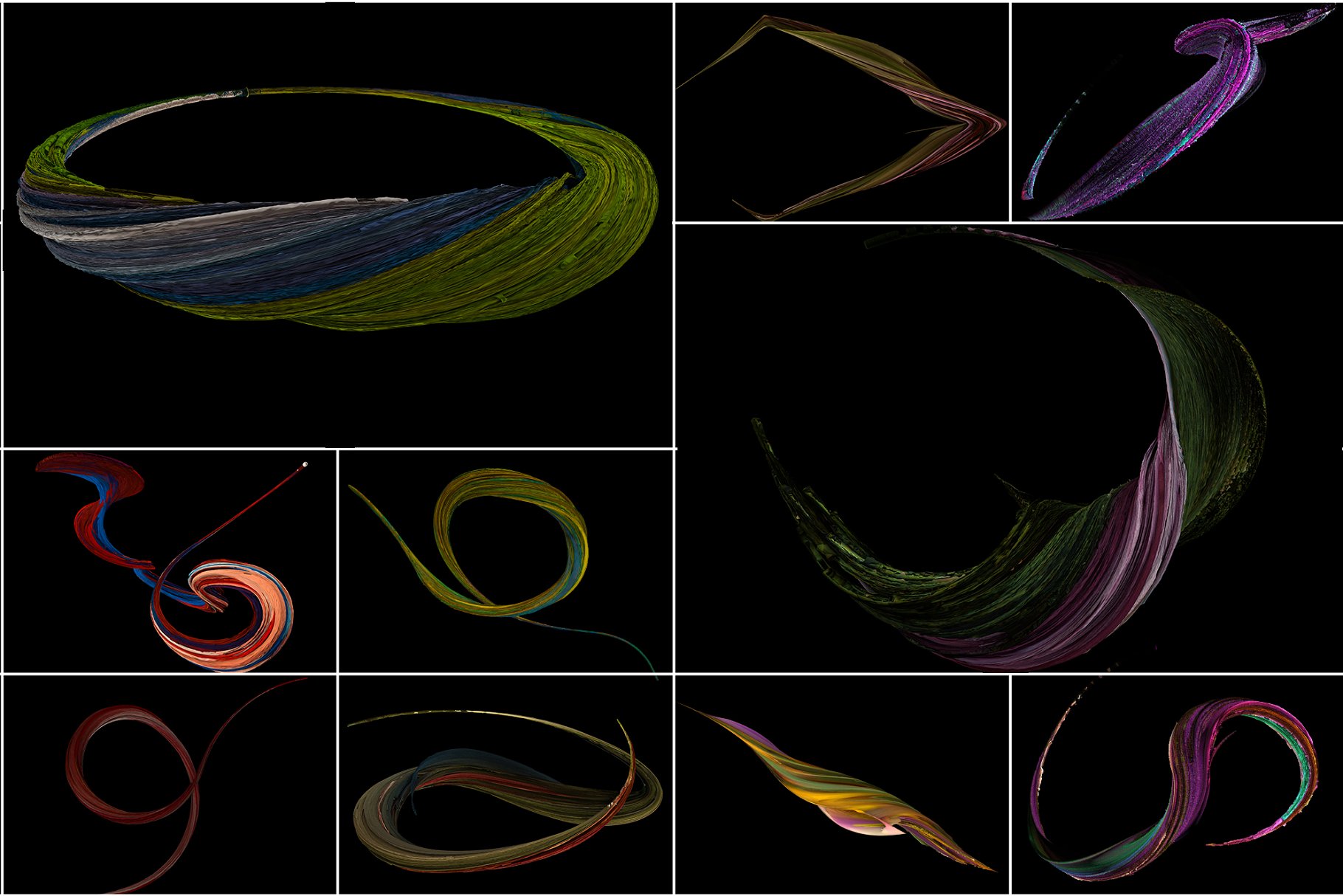 8K超高清分辨率混合油漆泼洒叠层背景 8K Displaced Colors插图(3)