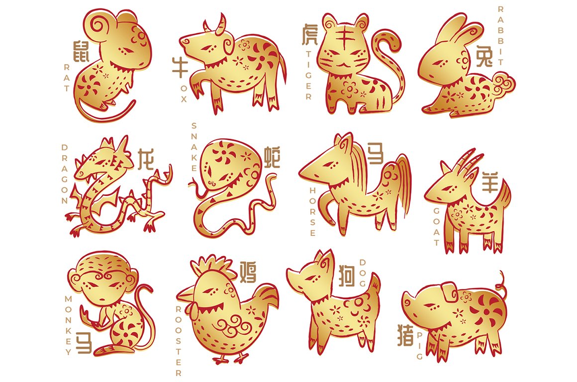 精品：绘制精良的新年十二生肖矢量图形插画合集下载 [PSD,Ai]插图(3)