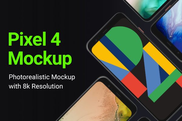 谷歌手机Google Pixel 4样机模板 Google Pixel 4 Mockup