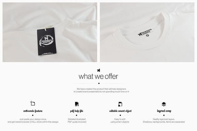 时尚白色皱纹T恤服装样机 White T-Shirt Presentation Mockup插图(1)