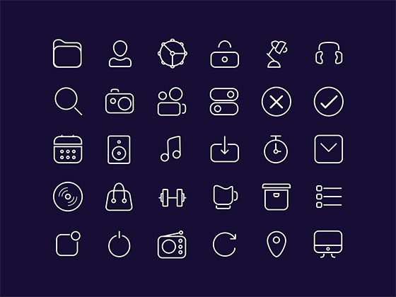30 Useful Line Icons素材之家精选sketch素材