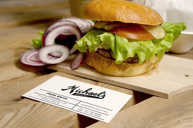 汉堡咖啡品牌样机模板 Burger Cafe Mockup插图(1)