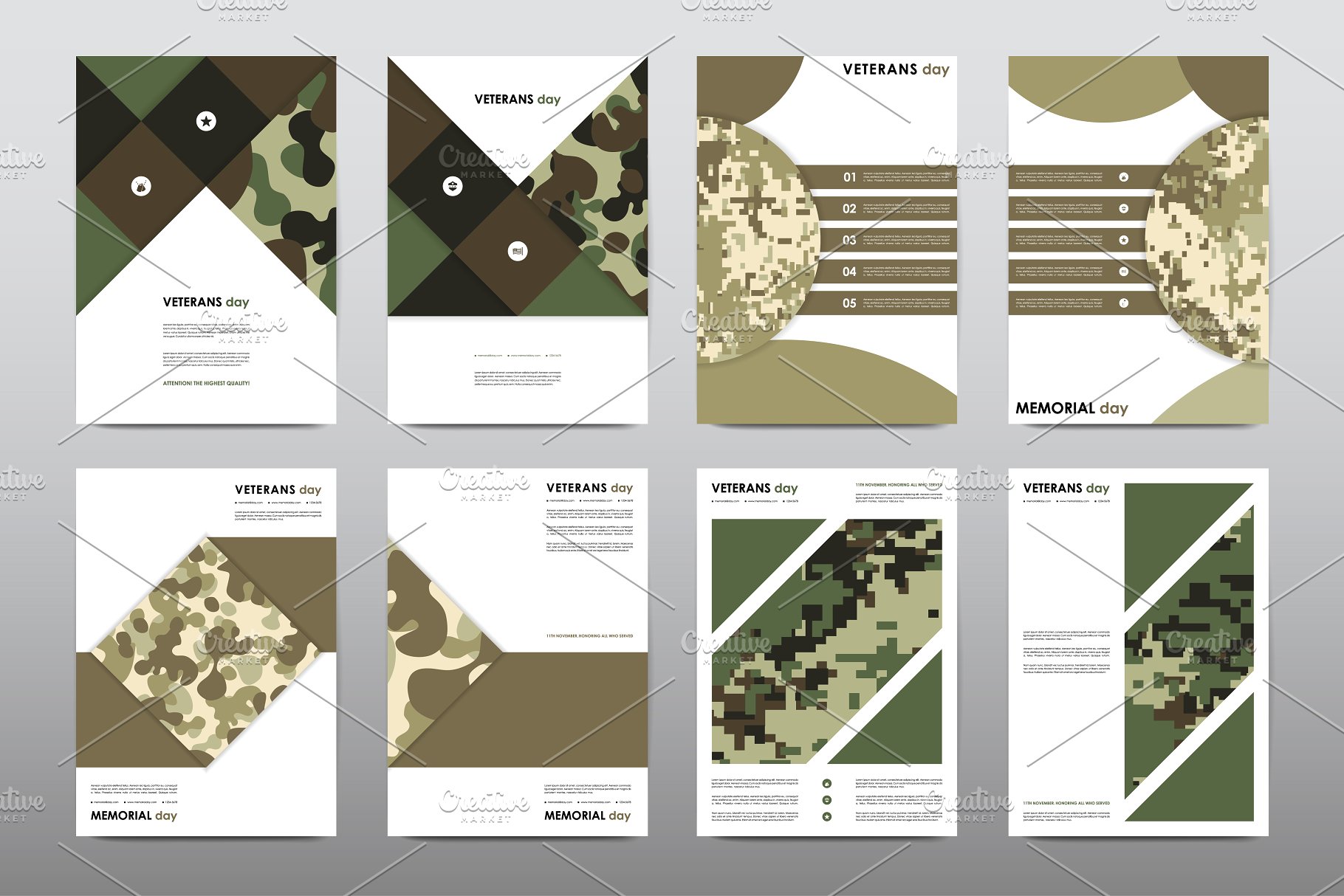 40+老兵节军人宣传小册模板 Veteran’s Day Brochures Bundle插图(40)