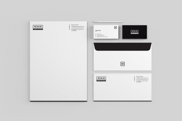 简约实用品牌办公文具样机模板 Minim – Simple Clean Stationery