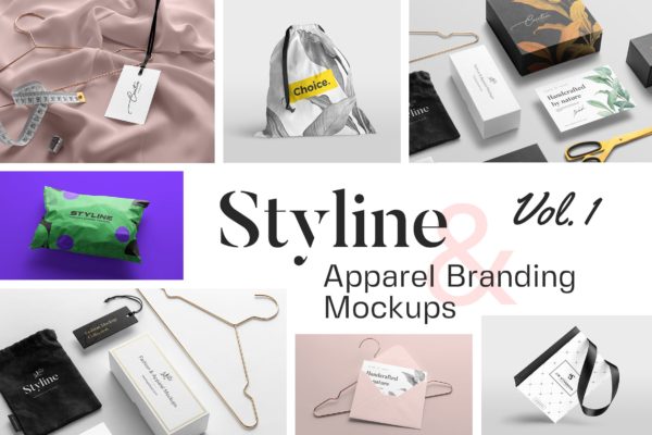 Styline系列时尚服饰品牌VI设计素材库精选套装v1 Styline – Fashion and Apparel Mockups vol 1