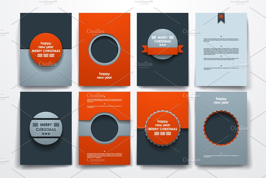 9款圣诞节主题小册子模板 Set of 9 Christmas brochures插图(2)