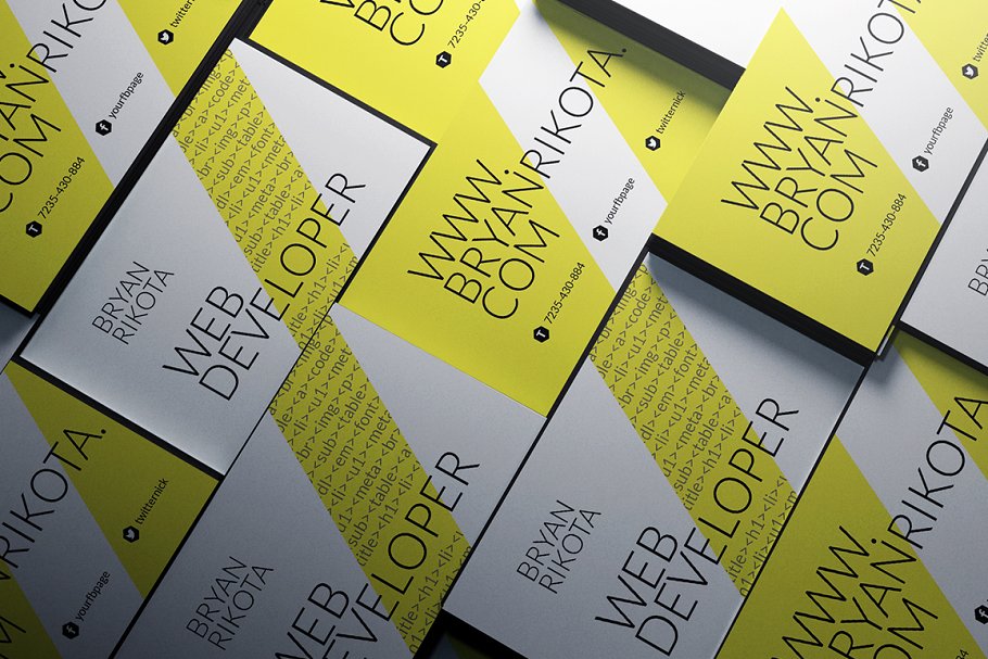 互联网前端开发人员-特色名片模板71 Web Developer – Business Card 71插图(3)