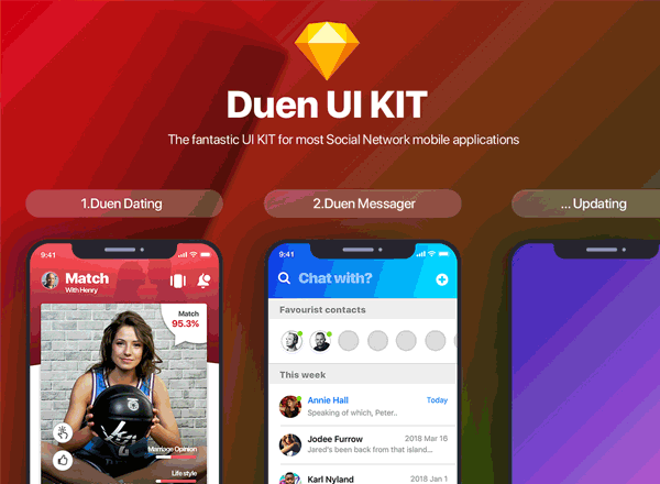 素材库下午茶：社交资讯类APP UI KITS模板下载[sketch,iPhone X]