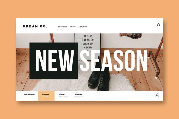 时尚服饰品牌网站着陆页设计素材库精选模板 Fashion &amp; Clothing – Landing Page